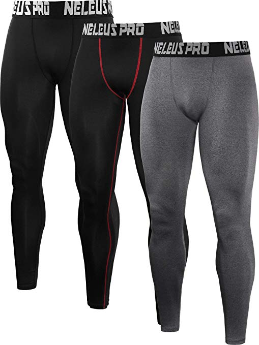 Neleus Men's 2 Pack Compression Tights