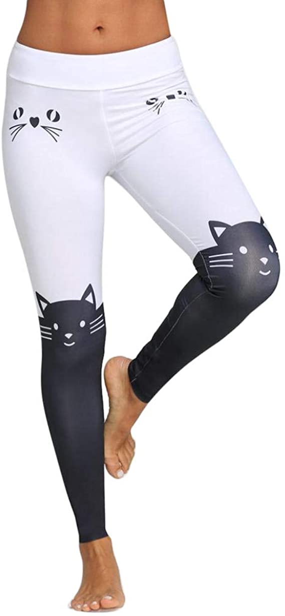 Usstore Cat Print Workout Yoga Skinny Pants