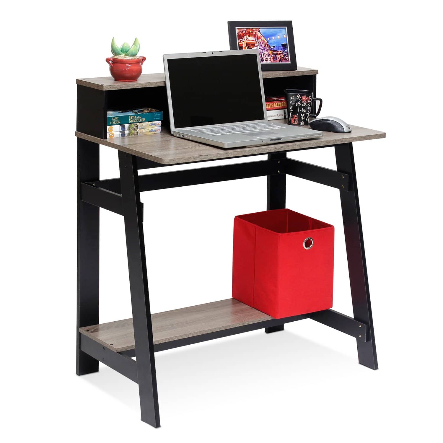 Furinno 14054BK/GYW Frame Computer Desk