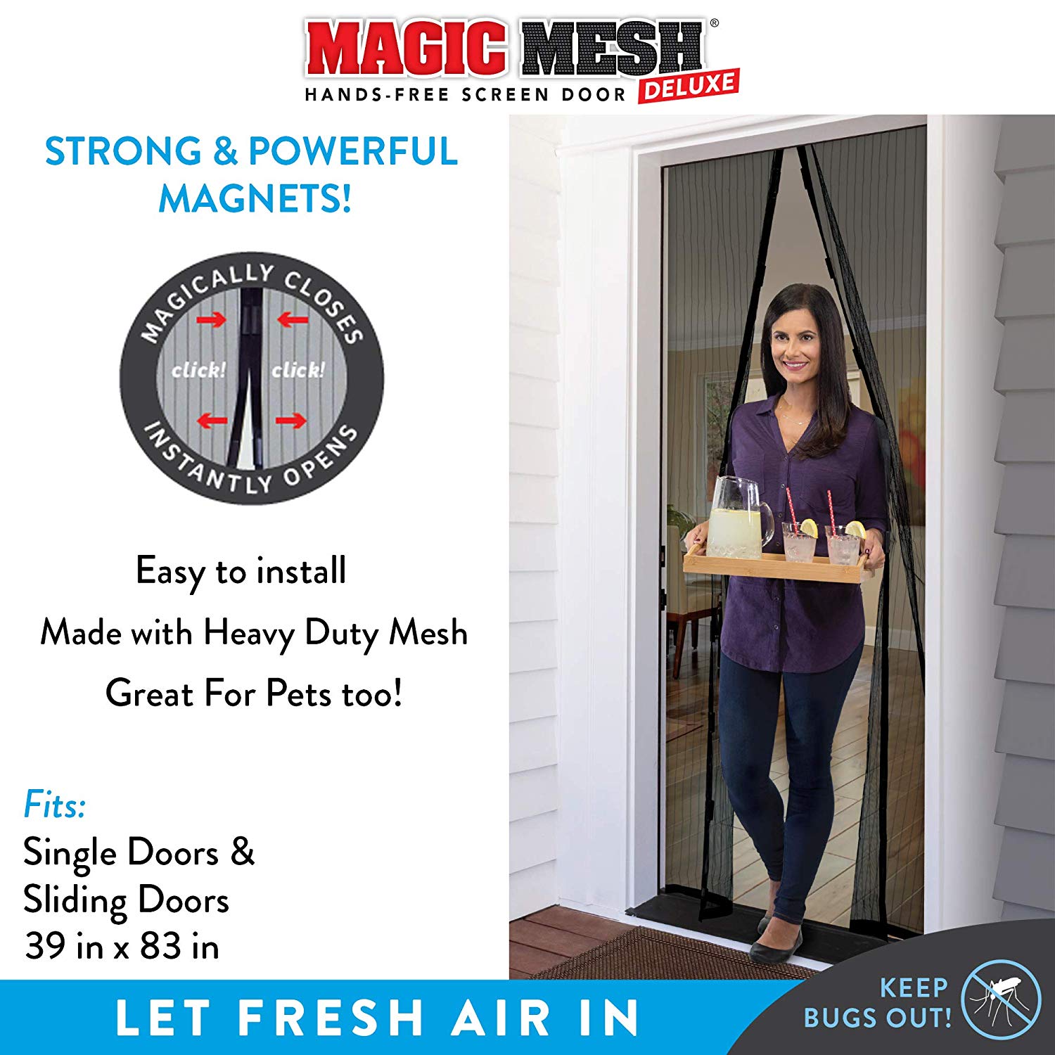 Magic Mesh Magnetic Screen Fits Doors