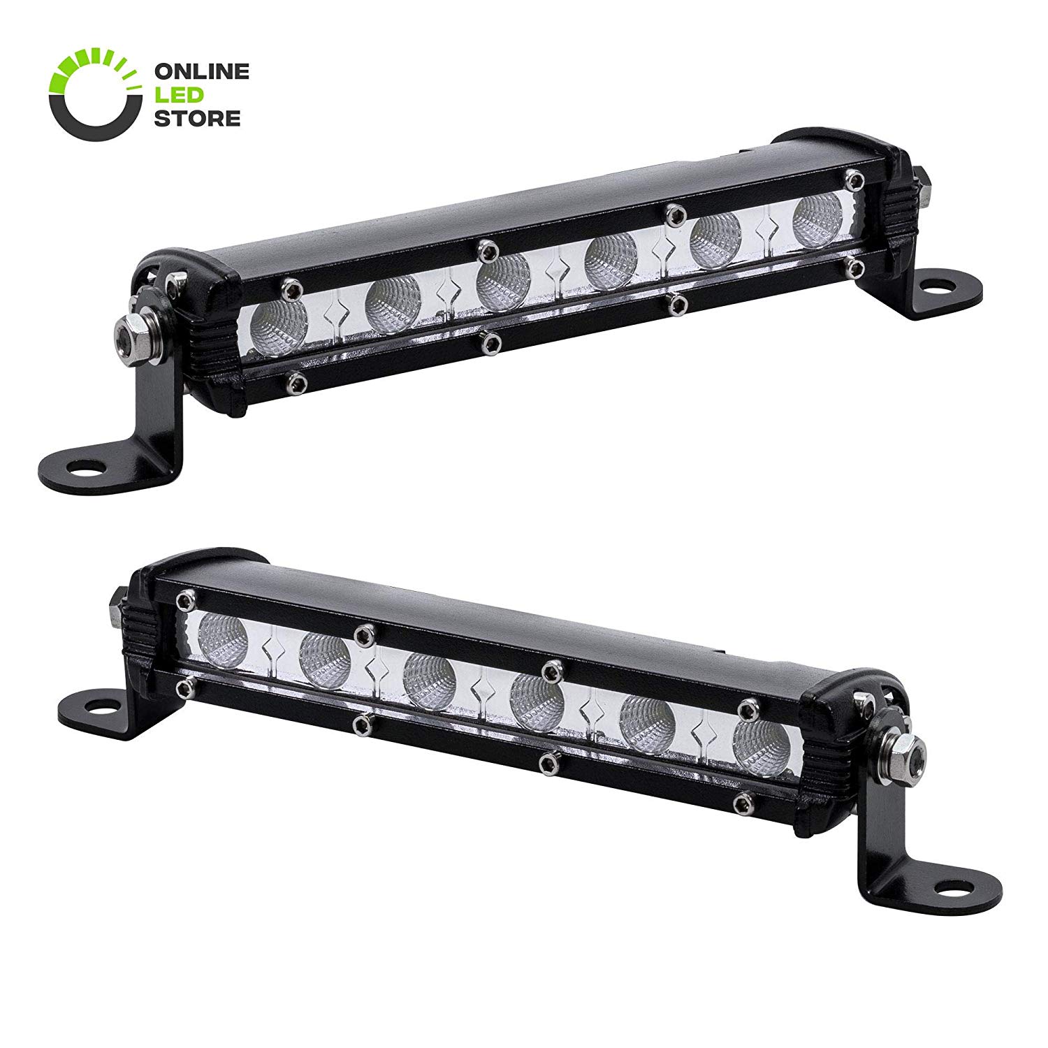 2pc 7" Ultra-Slim Single Row Light Bar