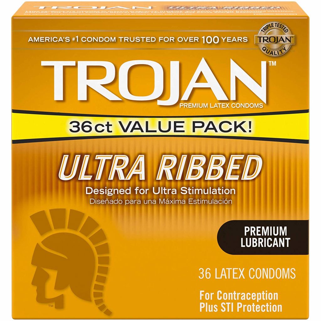 Trojan Ultra Ribbed Lubricated Condoms 
