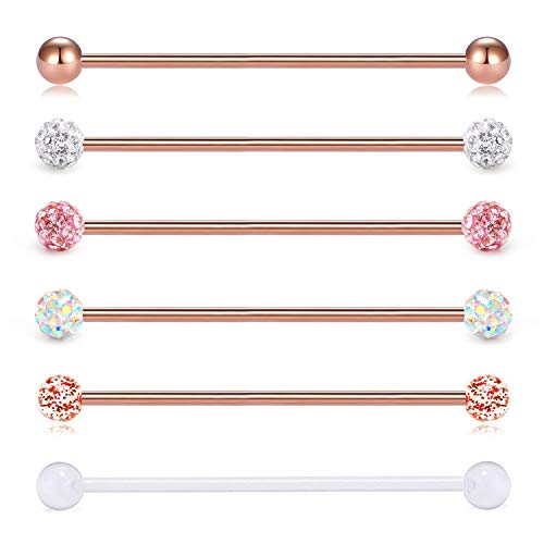 vcmart 14G 6PCS Piercing Bar