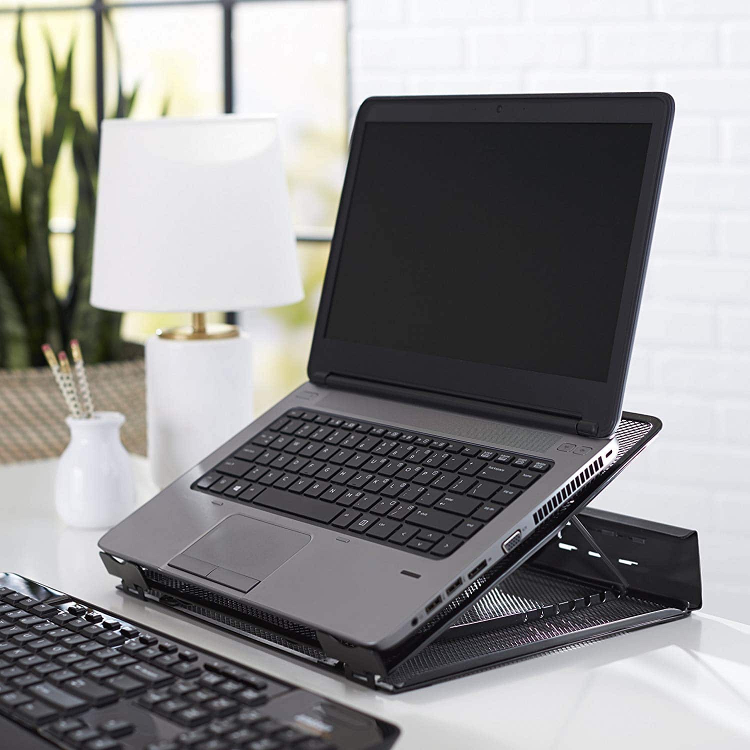 AmazonBasics Ventilated Adjustable Laptop Computer Holder Desk Stand