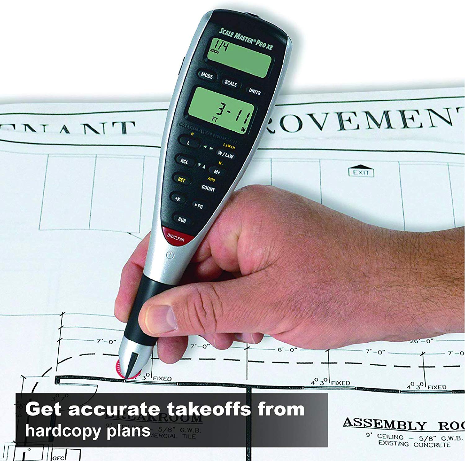 Calculated Industries 6135 Scale Master Pro XE Advanced Digital Plan Measure for Plan Takeoffs on Printed Blueprints | 91 US Imperial and Metric Scales | 10 Custom Scales for Out of Scale Plans