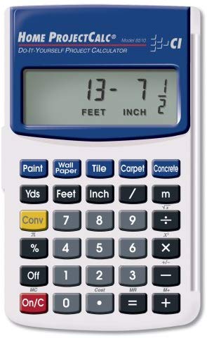 Calculated Industries 8510 Home ProjectCalc Do-It-Yourselfers Feet-Inch-Fraction Project Calculator | Dedicated Material Keys for Estimating Material Quantities and Costs For Home Handymen and Diys