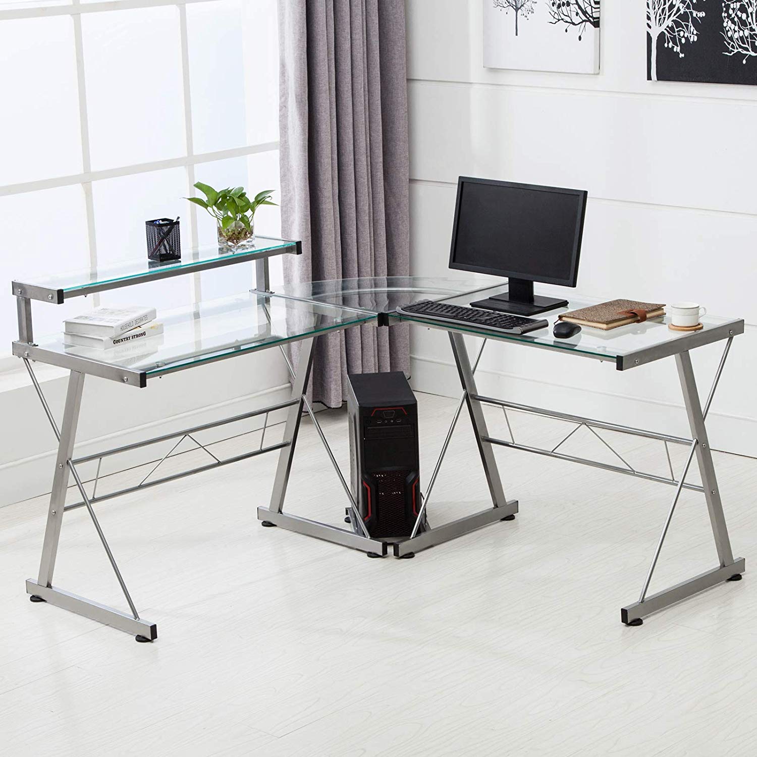 Mecor L-Shaped Corner Computer Desk