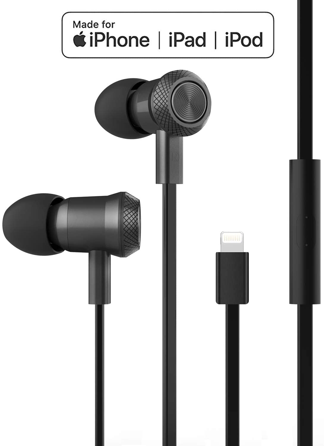 Earbuds/Earphones/Headphones, Premium in-Ear Headphones Compatible with iPhone 11/11Pro/Max/XS/XR/X/8/Plus/7 and iOS 10/11/12/13 MFi Certified Wired with Microphone Controller