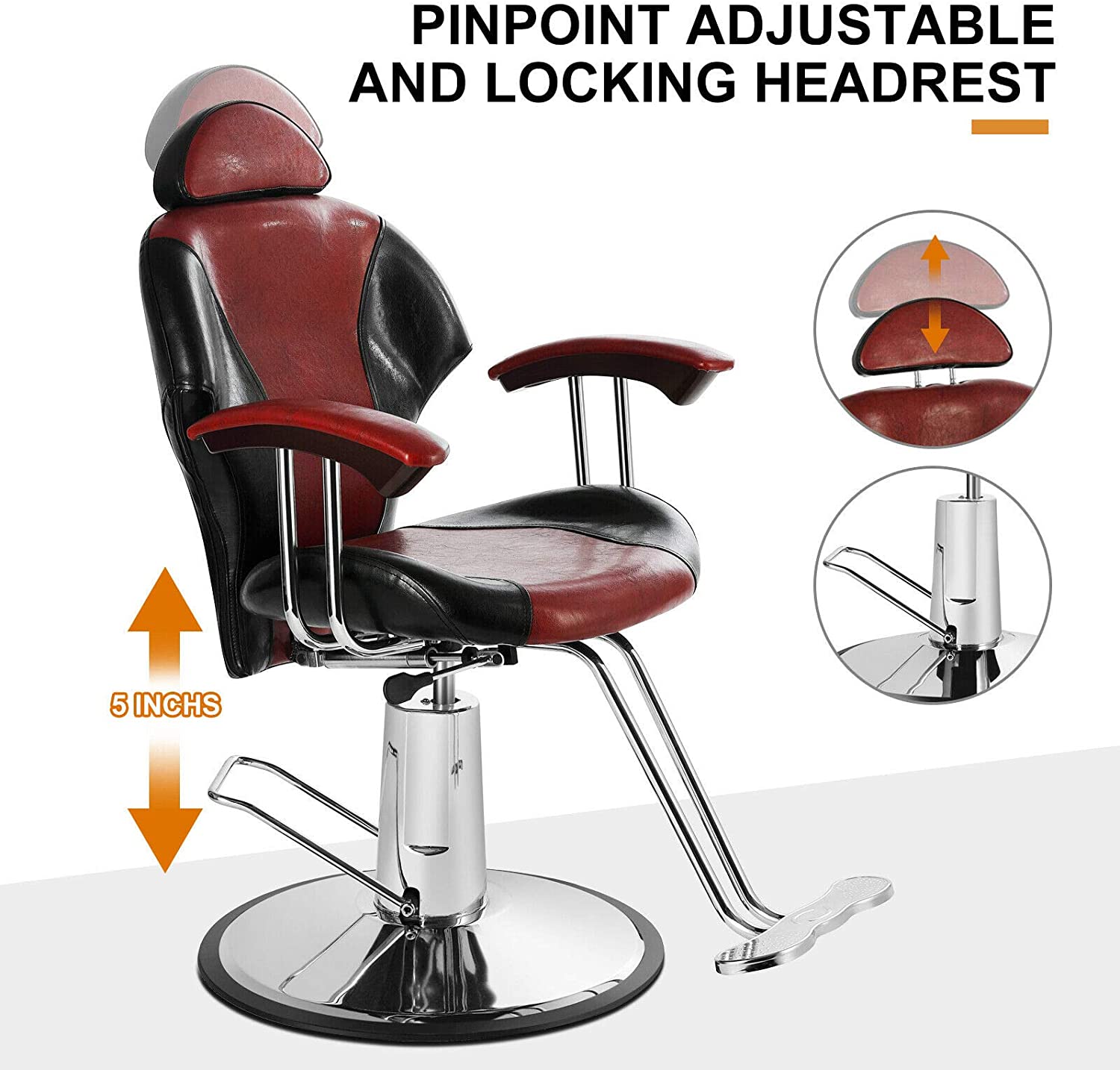 Artist Hand Reclining Barber Chair All Purpose Salon Chair for Hair Stylist Tattoo Chair Makeup Chair Salon Equipment