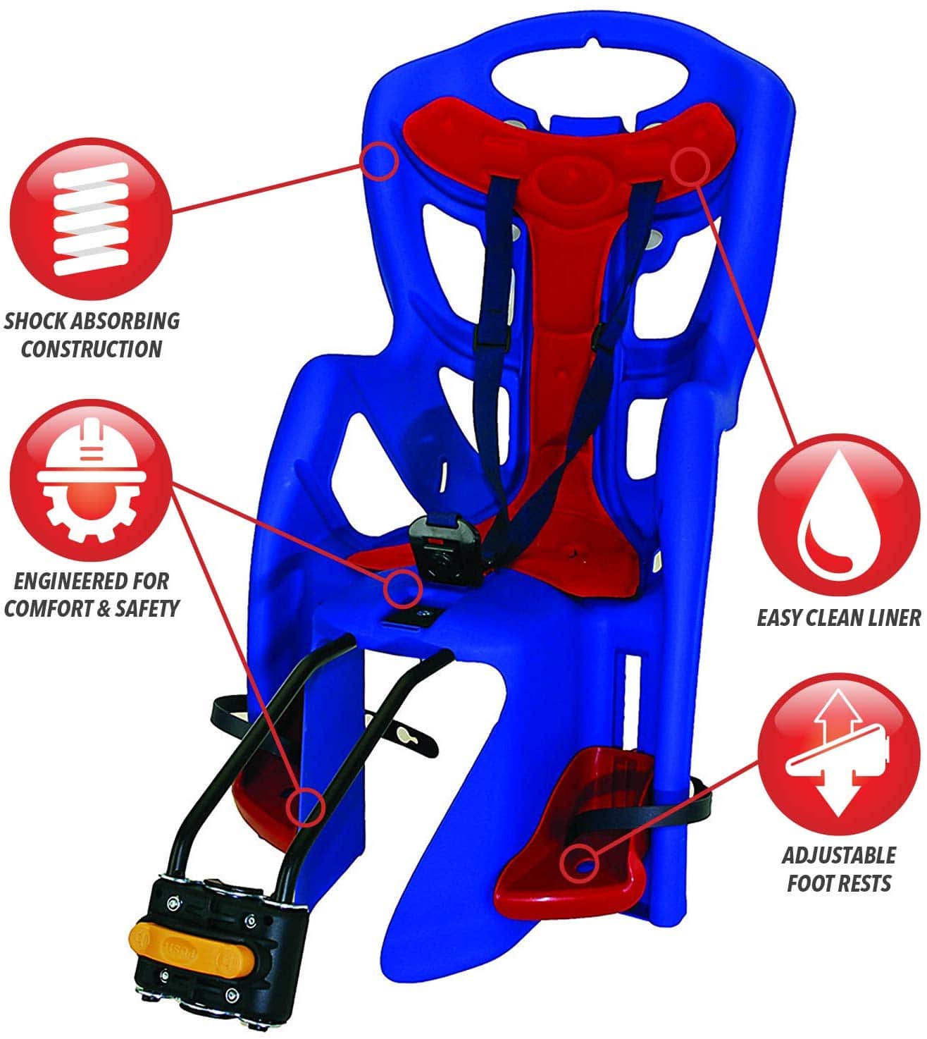 Bellelli Bicycle Baby Carrier in Stem, Seatpost or Rack mounts