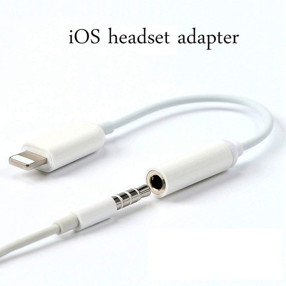 Lightning to 3.5mm Headphone Jack Adapter for iPhone(Apple MFI Certified), Connector Aux Audio Earphone Stereo Cable for iPhone 11 Xs Max XR X 8 7 6 Plus Support Music Control Function & iOS 12-White