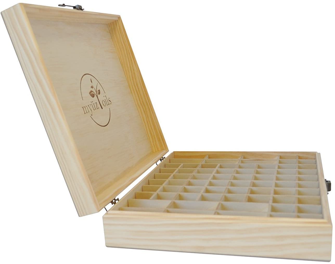Myüz Oils 68 Slot Wooden Essential Oil Box/case, Holds 68 5mL, 10mL, 15mL Perfect Essential Oil Storage/Organizer Case for Travel and Presentation