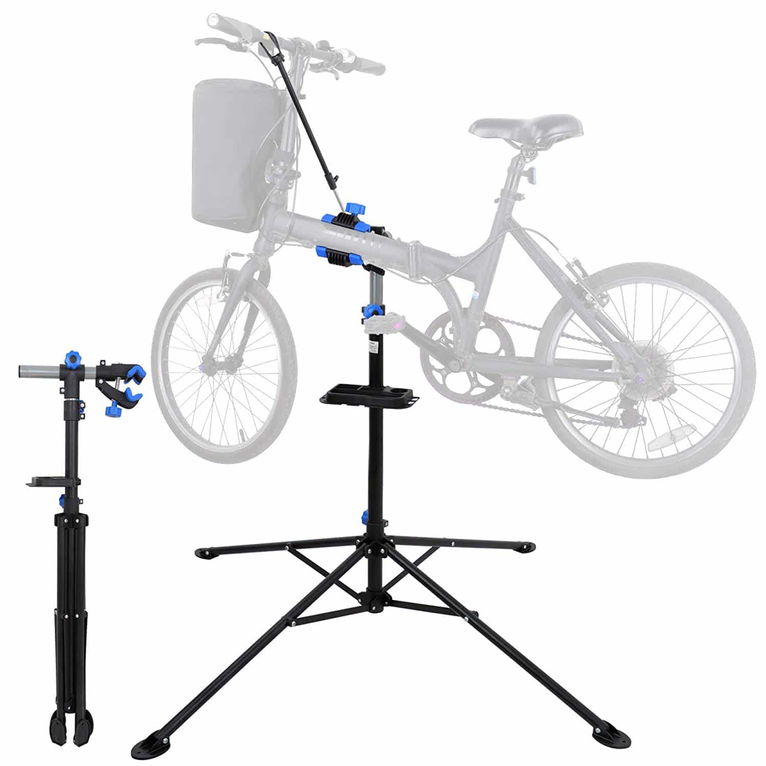 F2C Portable Adjustable 42.5" to 74" Pro Home Steel Maintenance Mechanic Bicycle Bike Repair Tool Rack Stands Workstand w/Telescopic Arm, Tool Tray& Balancing Pole Cycle Bicycle Rack
