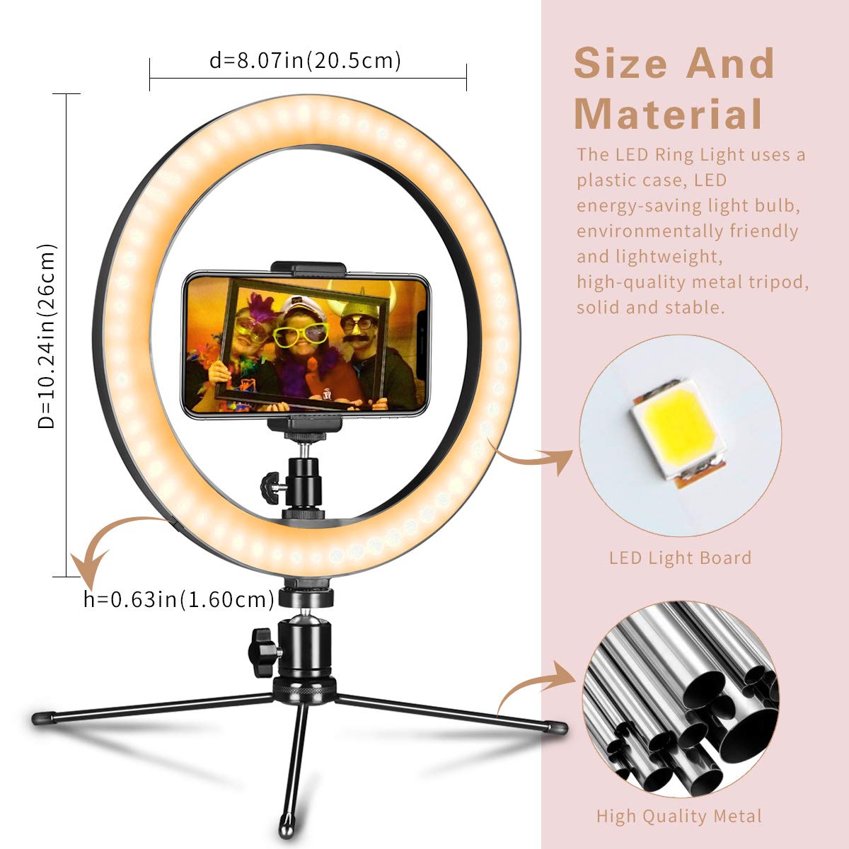 LED Ring Light 10" with Tripod Stand