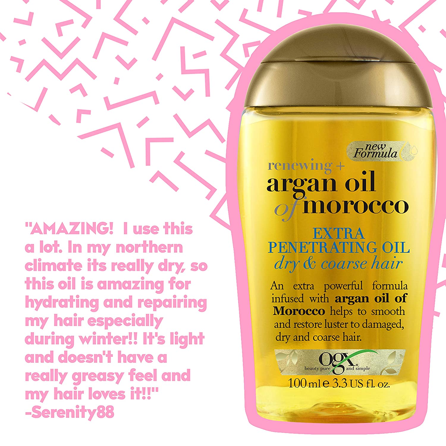 OGX Renewing + Argan Oil of Morocco Extra Penetrating Oil, 3.3 Ounce