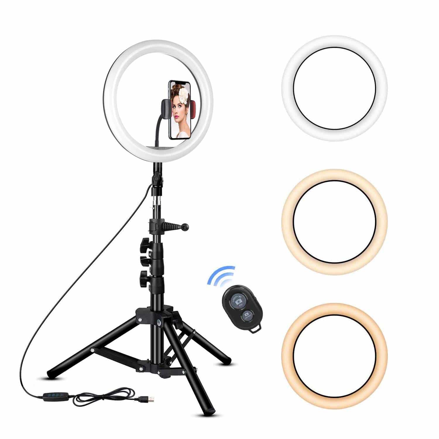 Rovtop 10 inch Ring Light with Stand Tripod