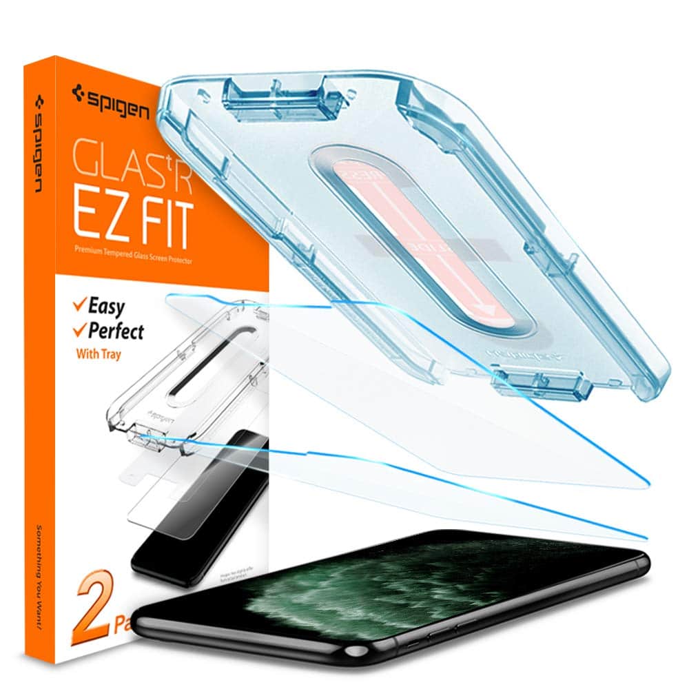 Spigen Tempered Glass Screen Protector [Glas.tR EZ Fit] Designed for iPhone 11 Pro Max/iPhone Xs Max [6.5 inch] [Case Friendly] - 2 Pack