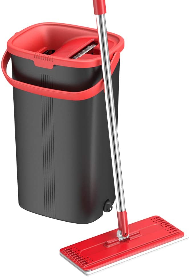 TETHYS Flat Floor Mop and Bucket 