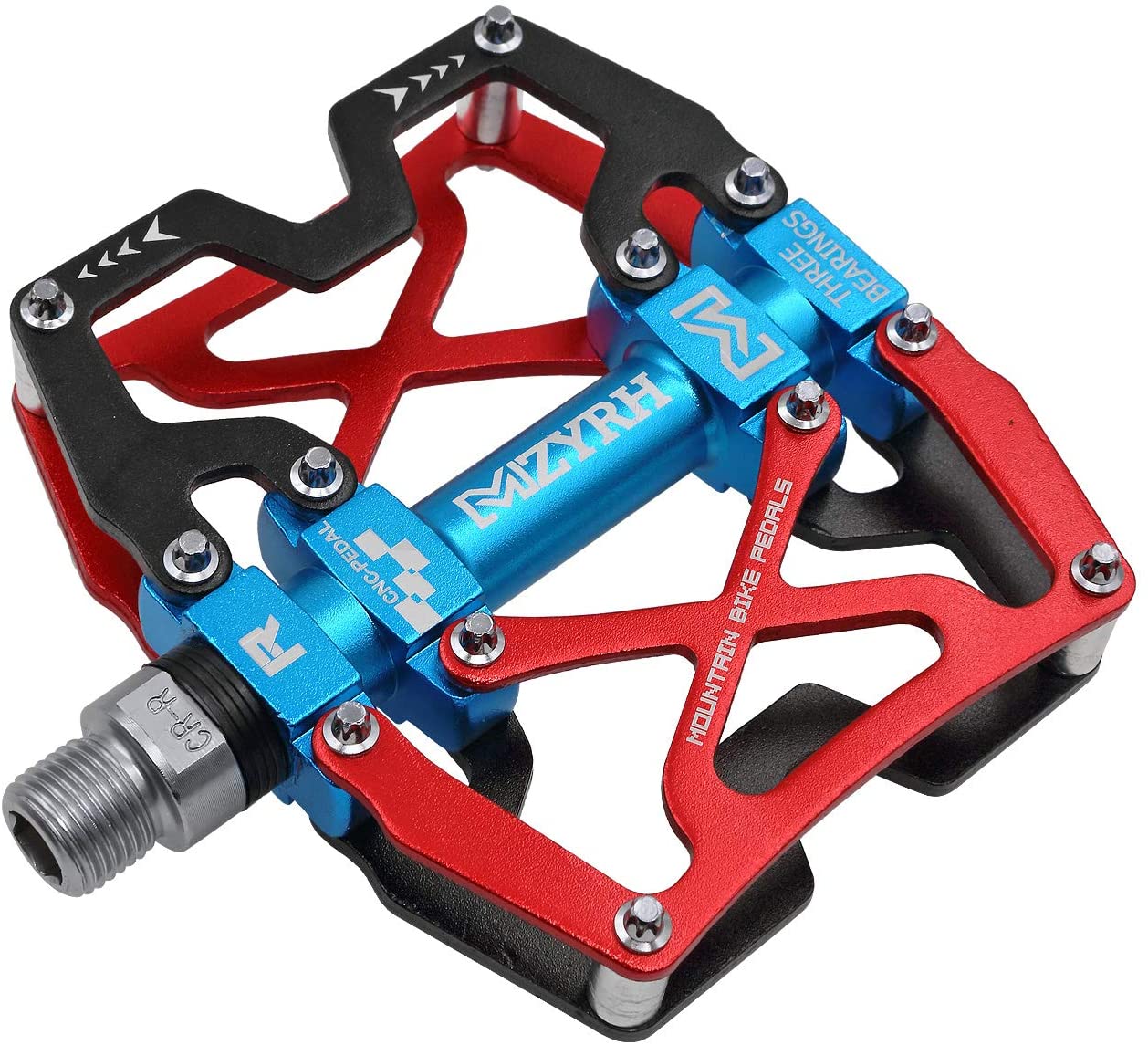 The MZYRH Mountain Bike Pedals, Ultra Strong Colorful CNC Machined 9/16" Cycling Sealed 3 Bearing Pedals