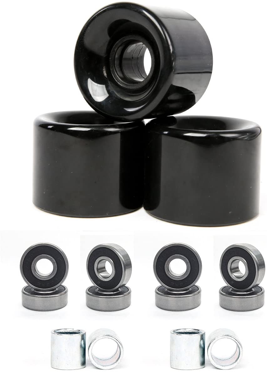 FREEDARE 58mm Skateboard Wheels 82a + ABEC-7 Bearing Steel and Spacers Cruiser Wheels