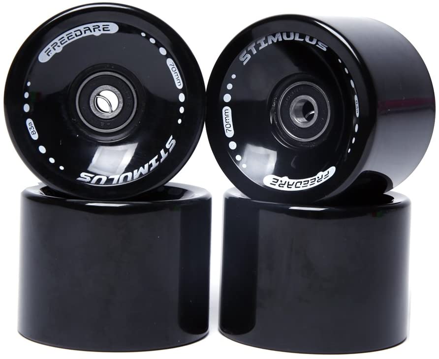 FREEDARE 70mm Longboard Wheels with ABEC-7 Bearings and Spacers
