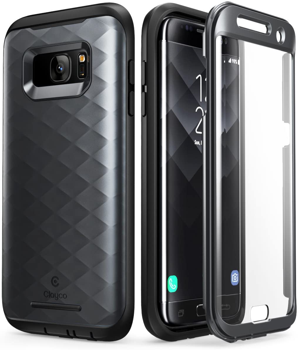 Galaxy S7 Edge Case, Clayco [Hera Series] Full-body Rugged Case with Built-in Screen Protector for Samsung Galaxy S7 Edge (2016 Release) (Black)