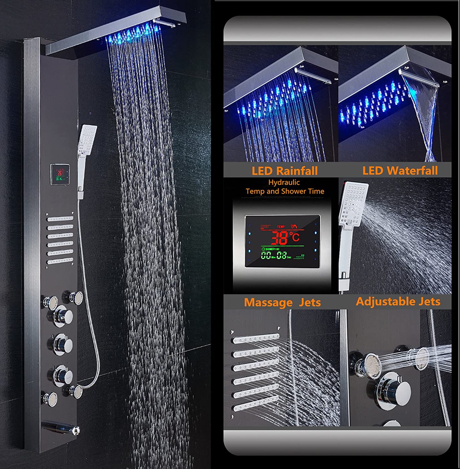 ELLO&ALLO LED Shower Panel Tower System