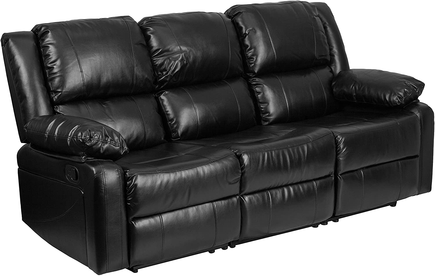 Flash Furniture Harmony Series Black Leather Sofa