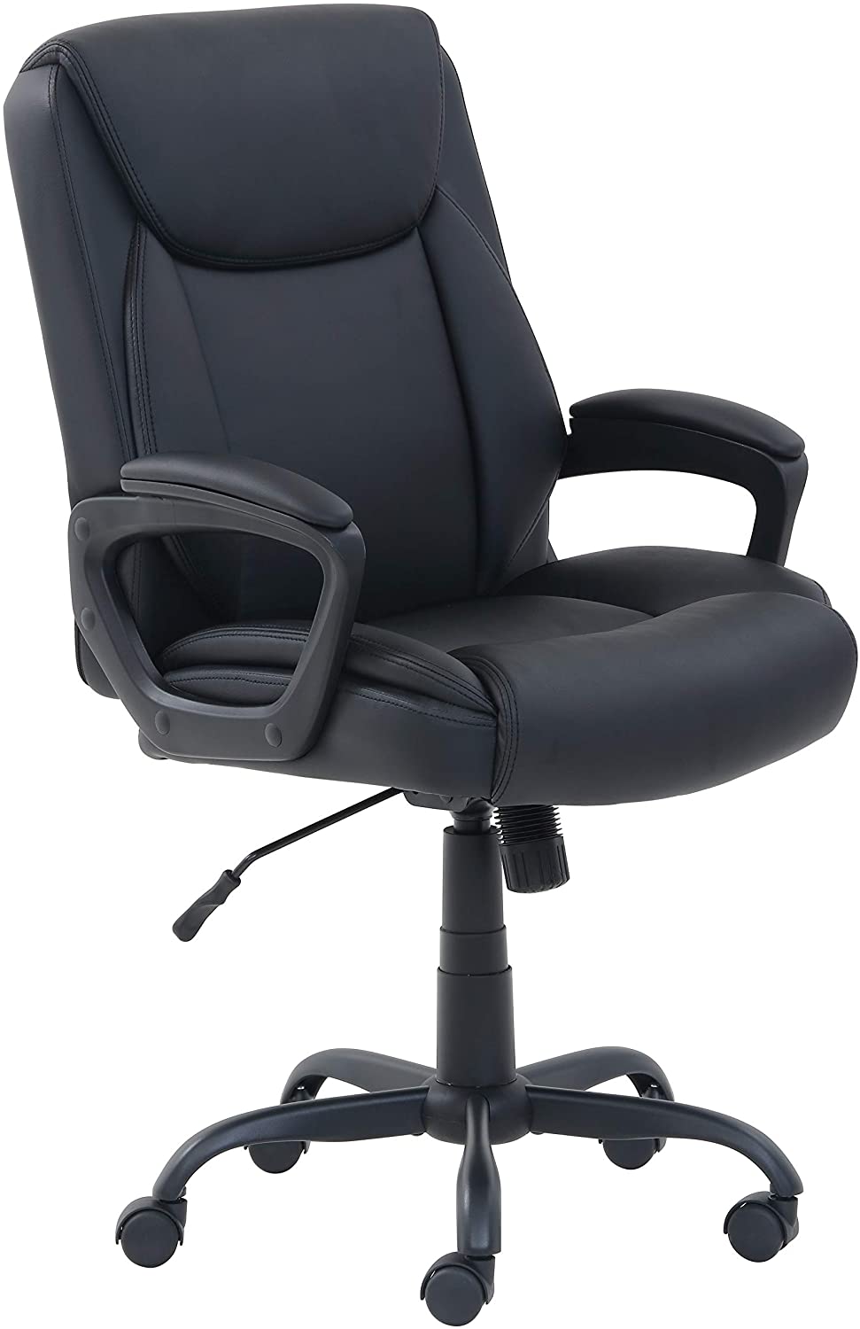 AmazonBasics Classic Puresoft PU-Padded Mid-Back Computer Desk Chair