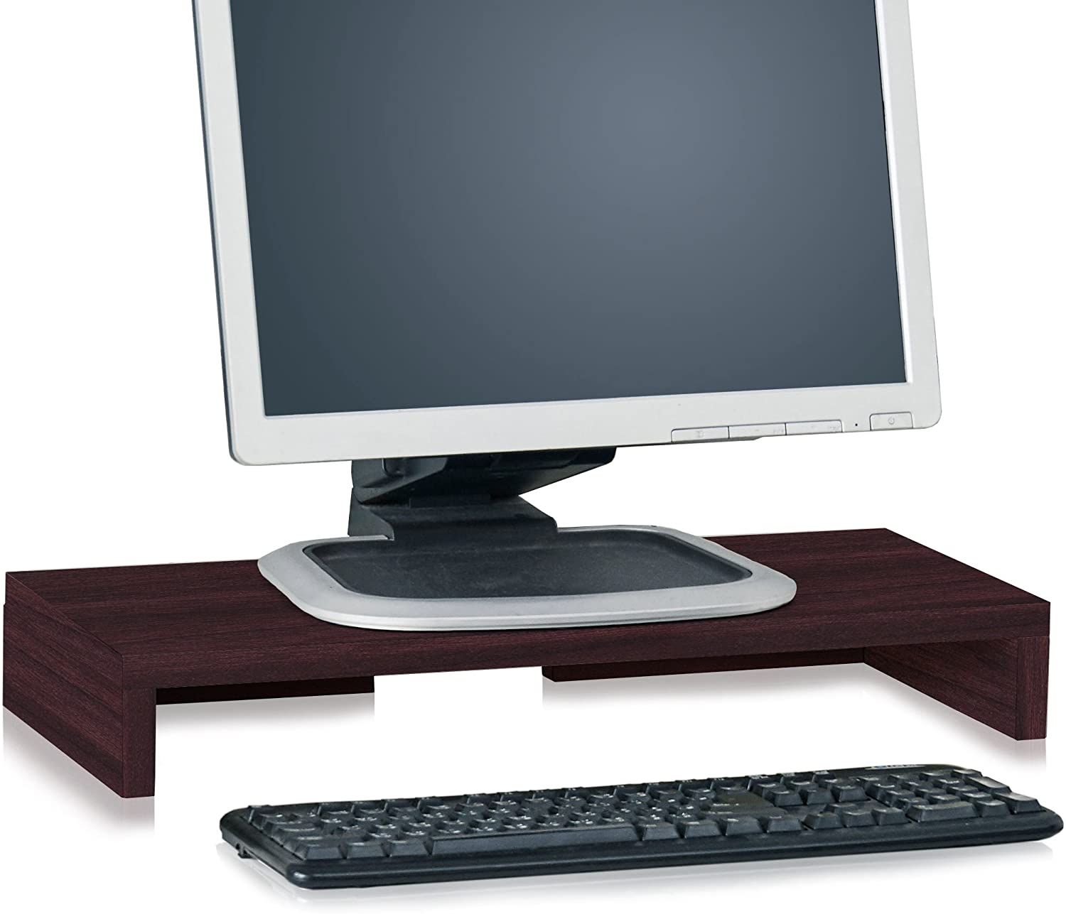 Way Basics Modern Computer Monitor Stand TV PC Desktop Screen Riser