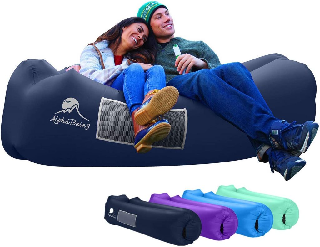 AlphaBeing Inflatable Lounger Camping, Hiking - Ideal Inflatable Couch for Pool and Beach Parties - Perfect Air Chair for Picnics or Festivals