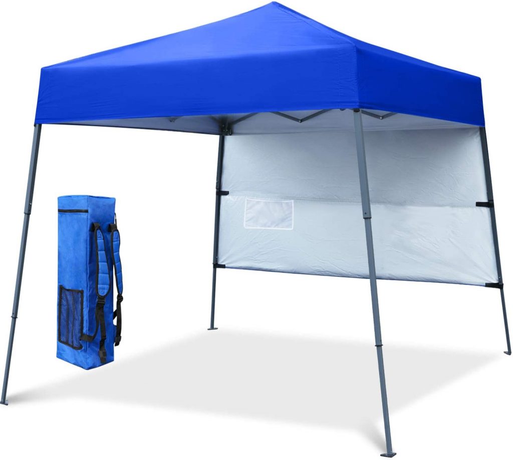 COOSHADE 6x6Ft Compact Lightweight Backpack Canopy Sun Protection Pop-Up Shelter Slant Leg Beach Tent(RoyalBlue) 