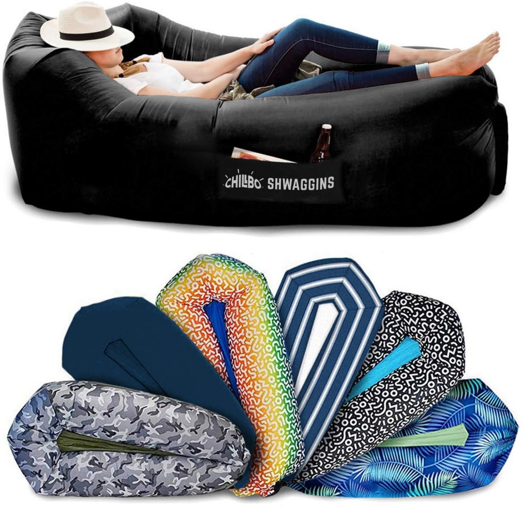 Chillbo Shwaggins Inflatable Couch Upgrade Your Camping Accessories. Easy Setup Beach Chair and Music Festivals