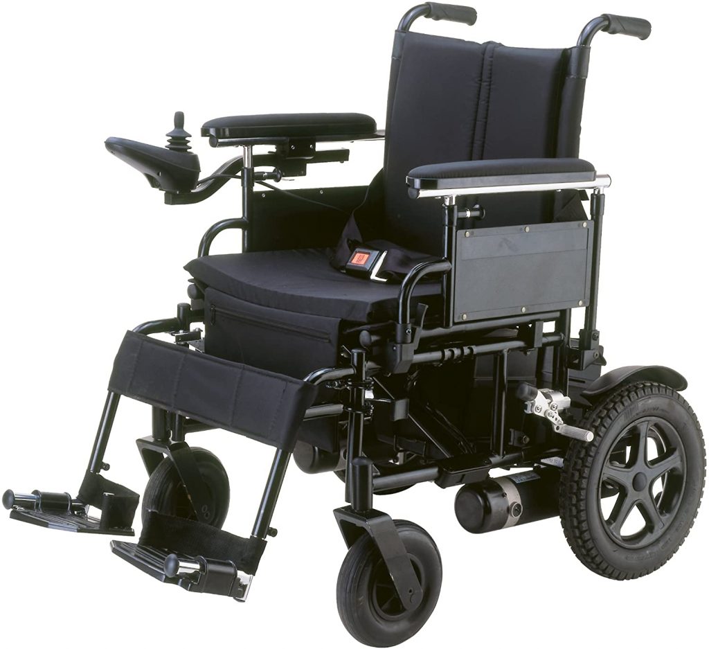 Drive Medical Folding Power Wheelchair with Footrest and Batteries, Black, 16"