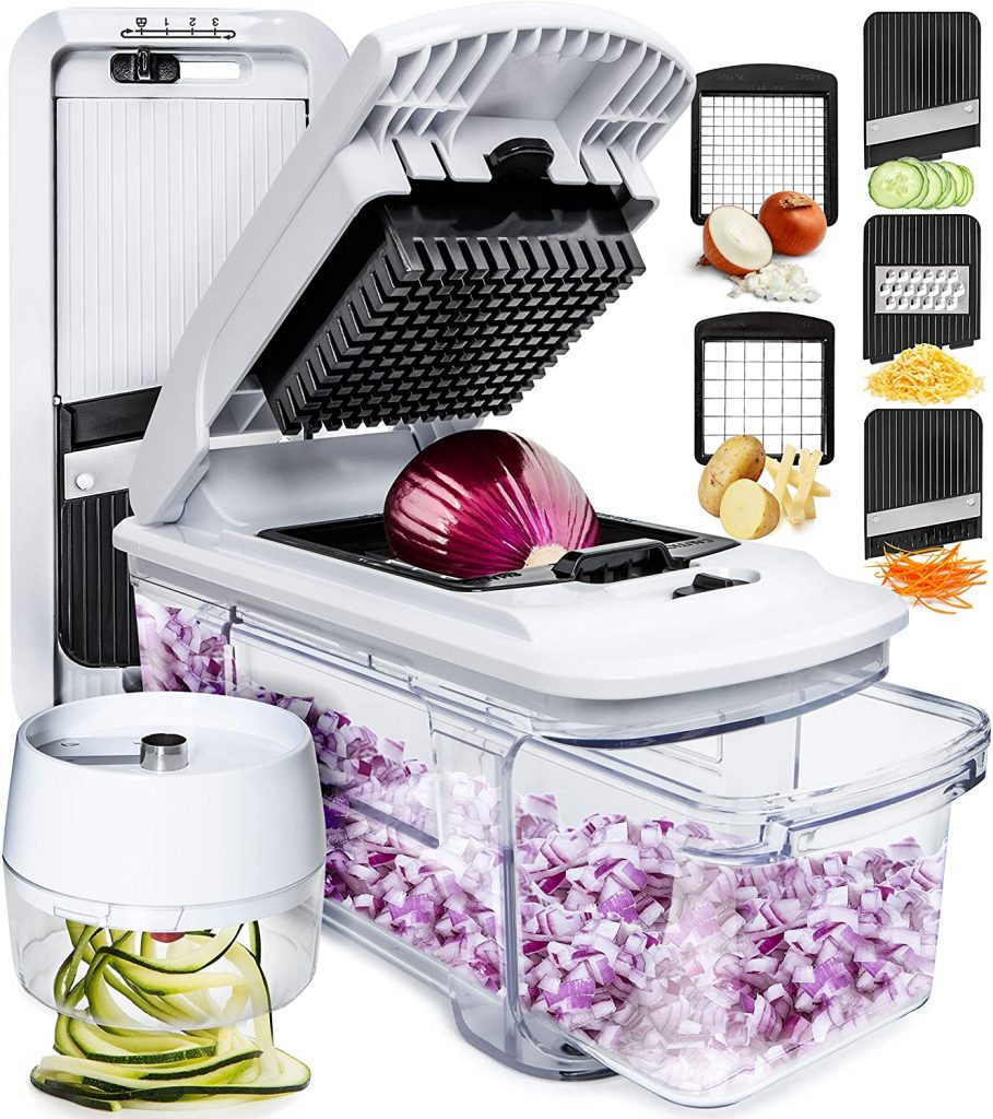 Fullstar Mandoline Slicer Spiralizer Vegetable Slicer - Food Chopper Vegetable Spiralizer Mandoline Slicer Cutter Chopper and Grater Slicer Zucchini Spaghetti Maker