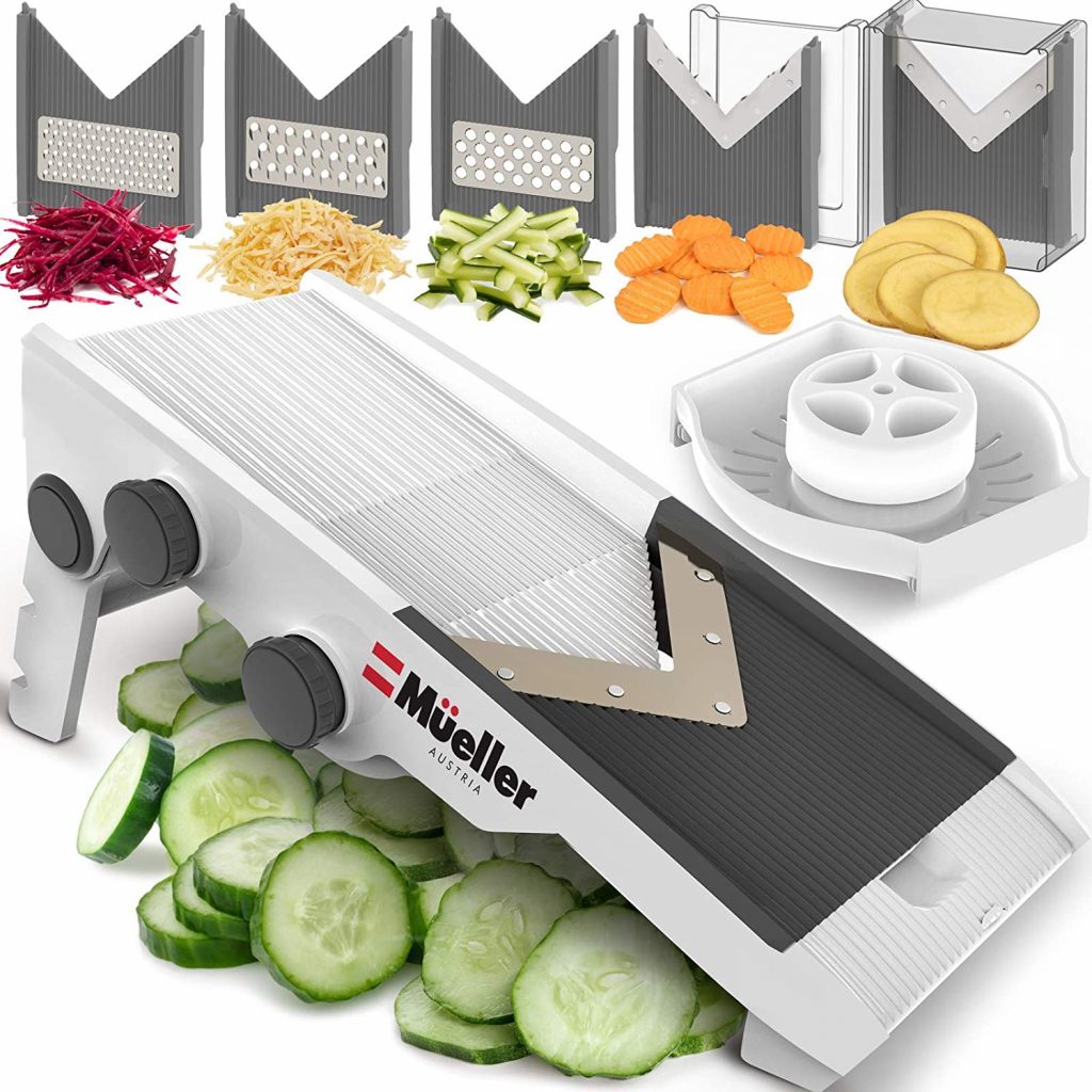 Mueller Austria Premium Quality V-Pro Multi Blade Cheese/Vegetable Slicer, Cutter, Shredder with Precise Maximum Adjustability