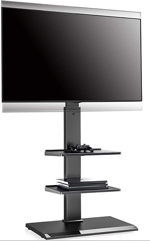 FITUEYES Floor TV Stand with Adjustable Shelf