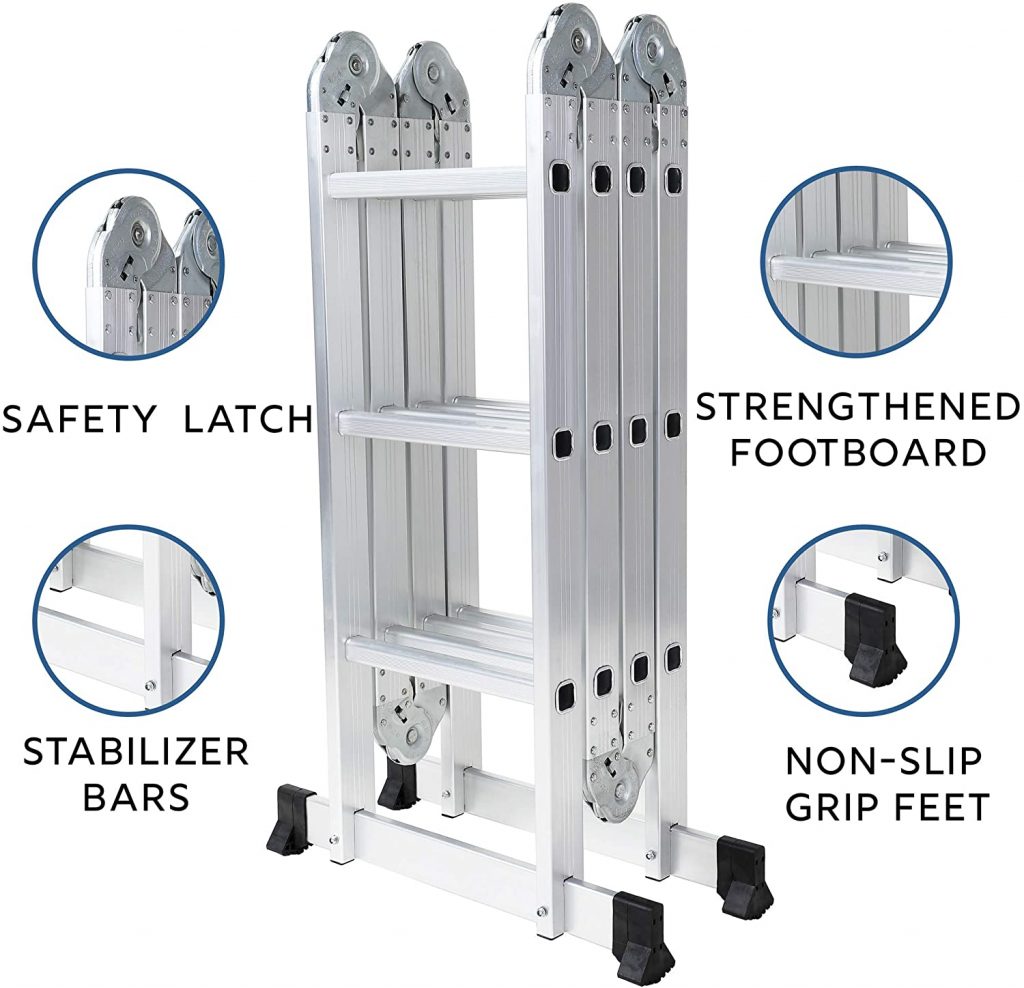 OxGord Aluminum-Multi-Folding-Ladder