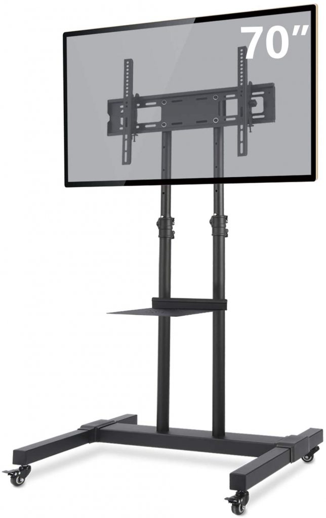 TAVR Mobile TV Stand Rolling TV Cart Floor Stand with Mount