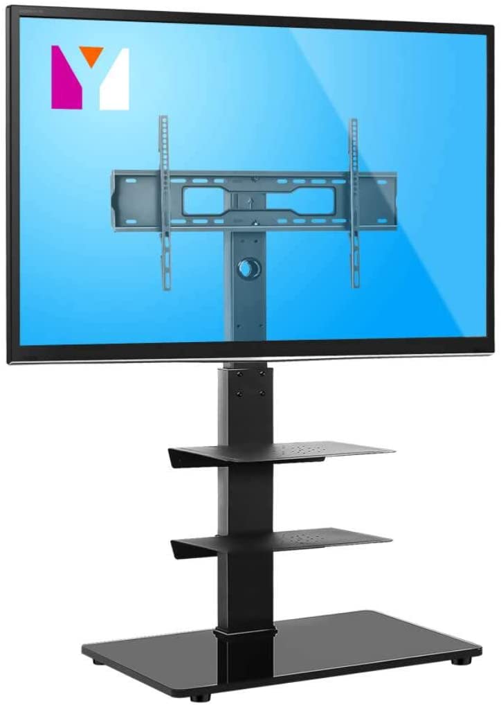 YOMT Floor TV Stand Base with Shelves