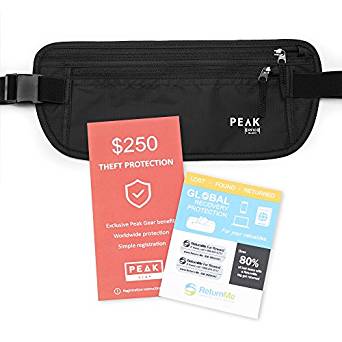 Travel Money Belt with Global Recovery Tags