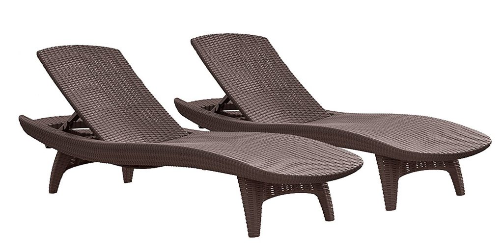 Keter Pacific 2-Pack All-weather Adjustable Outdoor PatioChaise Lounge