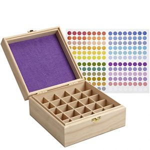 SOLIGT 25 Slot Wooden Essential Oil Box, Travel and Representation