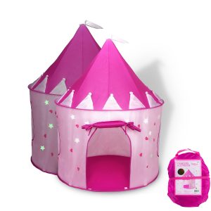 Fox Print Princess Castle Play Tent with Glow in the Dark Stars
