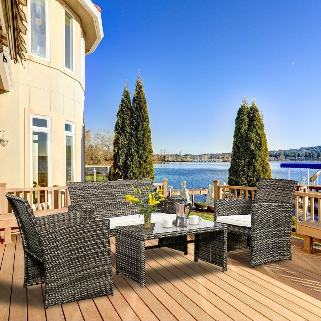 Top 10 Best Patio Sofas Pro Review Goplus 4pc Rattan Patio Furniture Sofa Set