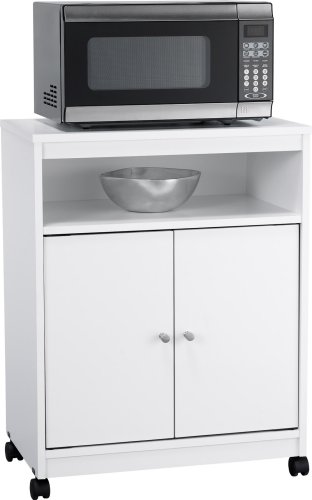 Ameriwood Landry Kitchen-White-Microwave-Cart