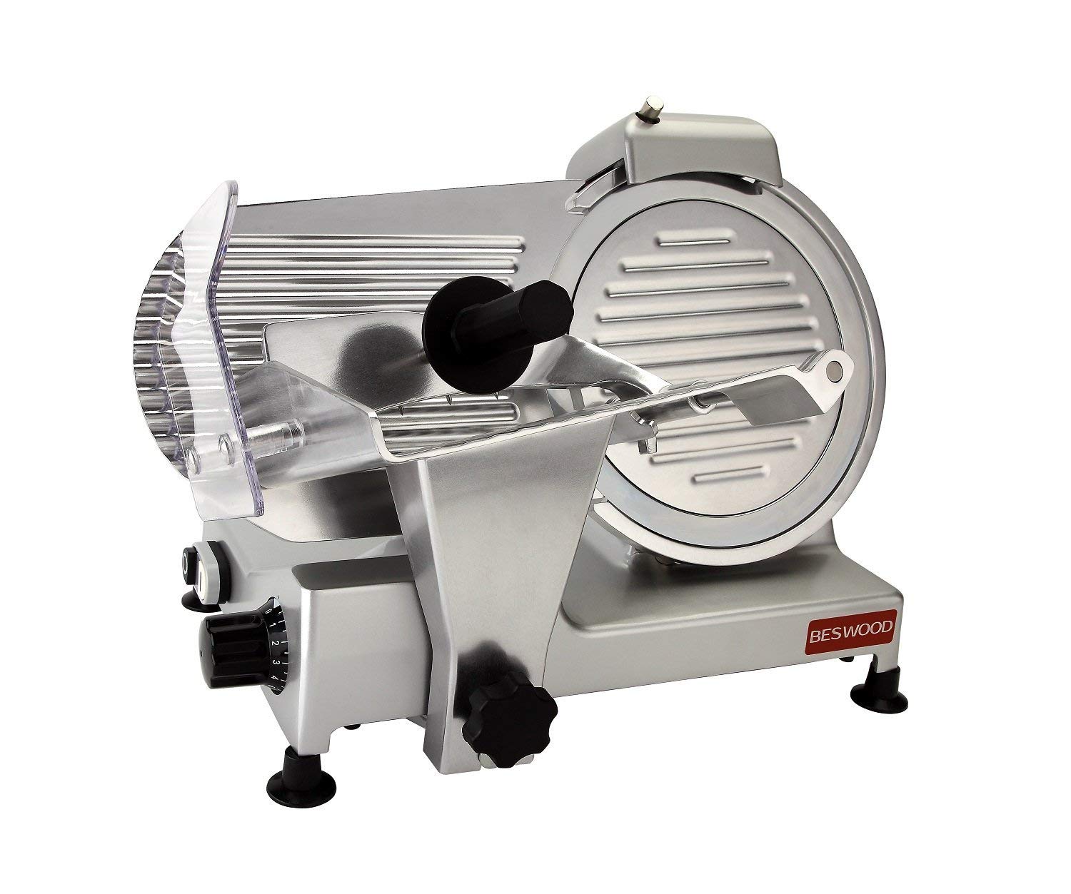 BESWOOD 10" Premium Chromium-plated Carbon Steel Blade Electric Deli Meat Cheese Food Slicer
