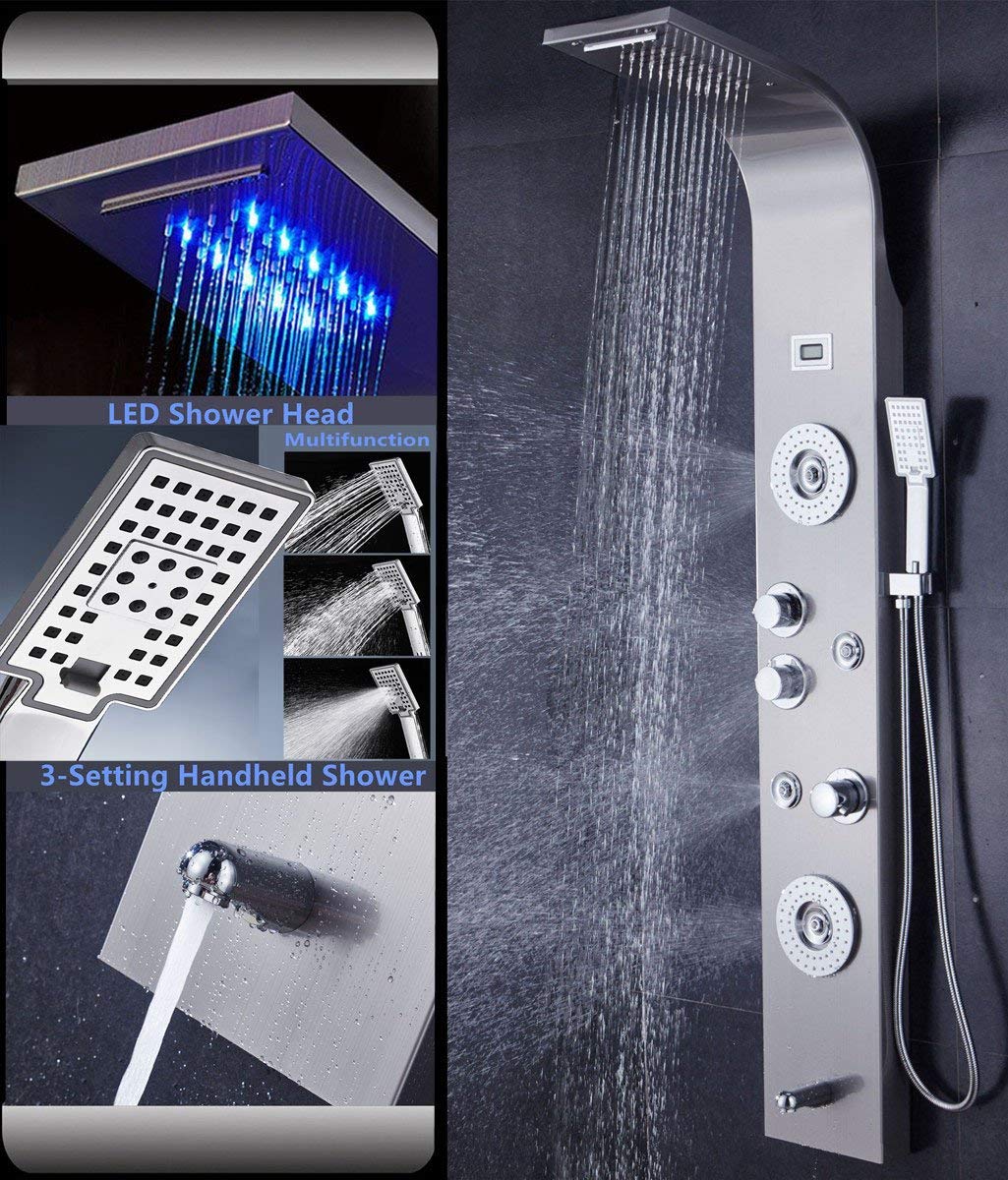 5. ELLO&ALLO Stainless Steel Shower Panel: