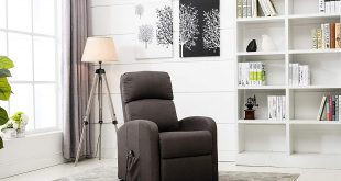 Divano Roma Furniture - Classic Plush Power Lift Recliner Living Room Chair (Dark Grey)