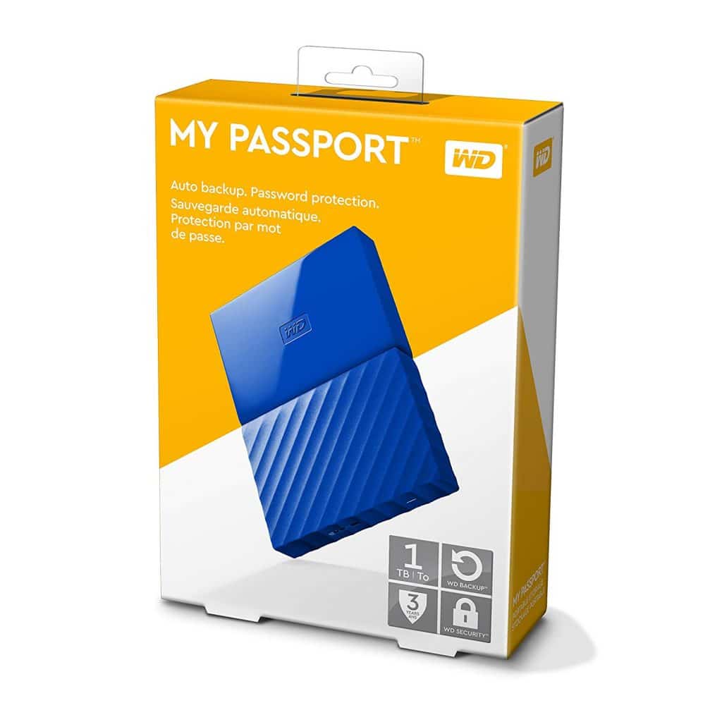 WD 1TB Blue My Passport Portable External Hard Drive - USB 3.0